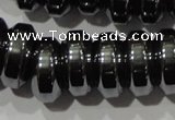 CHE111 15.5 inches 5*12mm rondelle large hole hematite beads