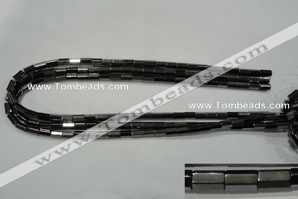 CHE126 15.5 inches 5*8mm faceted tube hematite beads wholesale