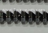 CHE135 15.5 inches 5*8mm pyramid hematite beads wholesale