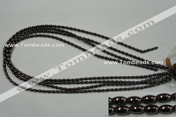 CHE136 15.5 inches 3*5mm rice hematite beads wholesale