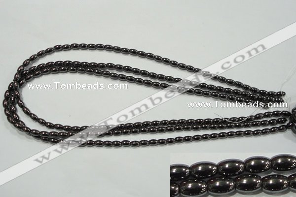 CHE137 15.5 inches 4*6mm rice hematite beads wholesale