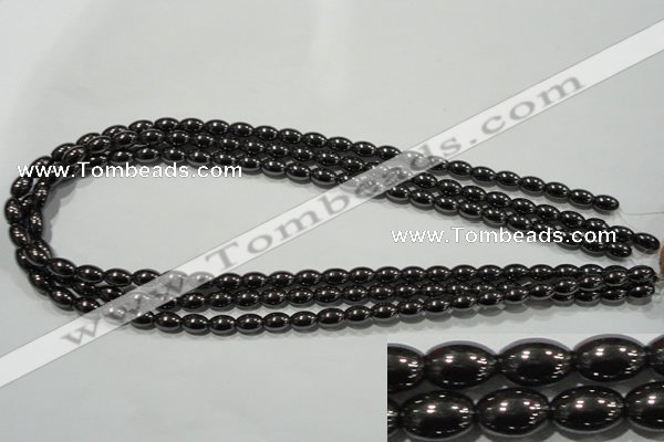 CHE138 15.5 inches 5*8mm rice hematite beads wholesale