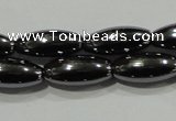 CHE139 15.5 inches 5*12mm rice hematite beads wholesale