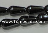 CHE147 15.5 inches 6*12mm teardrop hematite beads wholesale