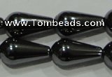 CHE148 15.5 inches 8*16mm teardrop hematite beads wholesale