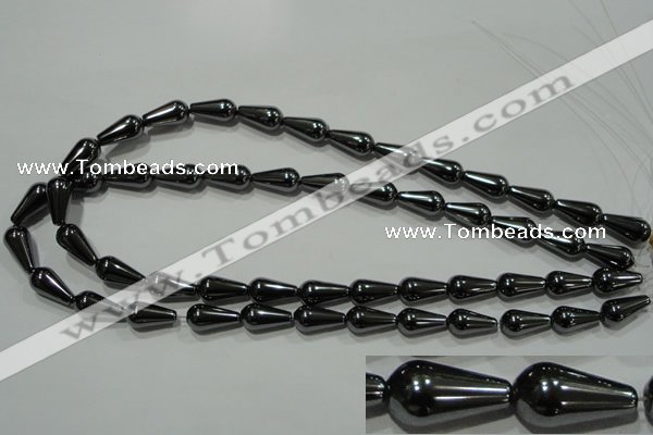 CHE148 15.5 inches 8*16mm teardrop hematite beads wholesale