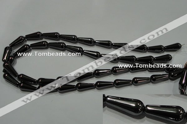 CHE149 15.5 inches 8*20mm teardrop hematite beads wholesale