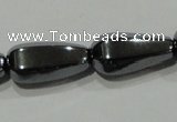 CHE152 15.5 inches 8*16mm faceted teardrop hematite beads