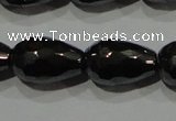 CHE155 15.5 inches 8*12mm faceted teardrop hematite beads