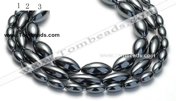 CHE20 16 inches 6*12mm & 8*20mm & 10*20mm rice hematite beads