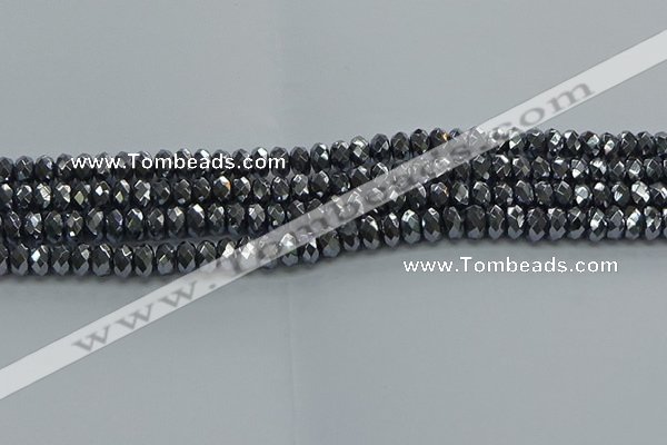 CHE2001 15.5 inches 4*6mm faceted rondelle hematite beads