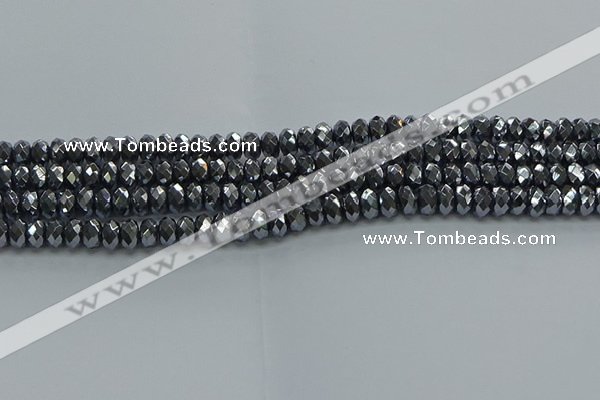 CHE2001 15.5 inches 4*6mm faceted rondelle hematite beads