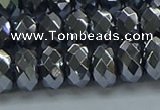 CHE2003 15.5 inches 6*10mm faceted rondelle hematite beads