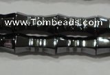 CHE208 15.5 inches 6*12mm bamboo hematite beads wholesale