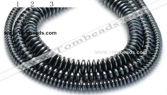 CHE21 16 inches 4mm & 8mm & 12mm coin hematite beads wholesale