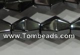 CHE217 15.5 inches 10*10mm faceted bicone hematite beads wholesale