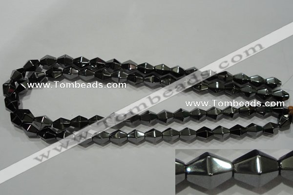 CHE217 15.5 inches 10*10mm faceted bicone hematite beads wholesale