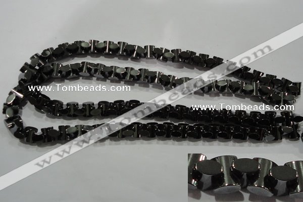 CHE243 15.5 inches 7*9mm bowknot hematite beads wholesale