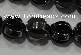 CHE245 15.5 inches 10mm curved moon hematite beads wholesale