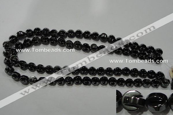 CHE245 15.5 inches 10mm curved moon hematite beads wholesale