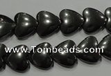 CHE259 15.5 inches 12*12mm heart hematite beads wholesale