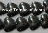 CHE260 15.5 inches 16*16mm heart hematite beads wholesale