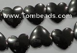 CHE264 Top-drilled 16*16mm heart hematite beads wholesale