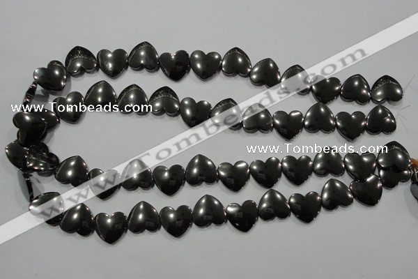 CHE264 Top-drilled 16*16mm heart hematite beads wholesale