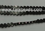 CHE266 15.5 inches 4*4mm heart hematite beads wholesale