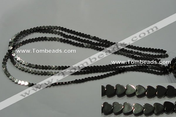 CHE266 15.5 inches 4*4mm heart hematite beads wholesale