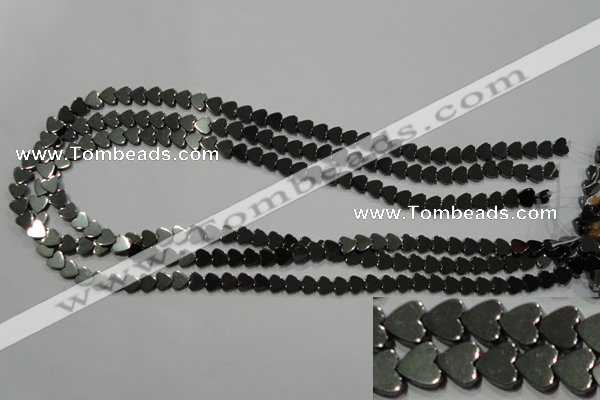 CHE267 15.5 inches 6*6mm heart hematite beads wholesale