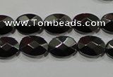 CHE281 15.5 inches 10*14mm faceted oval hematite beads wholesale