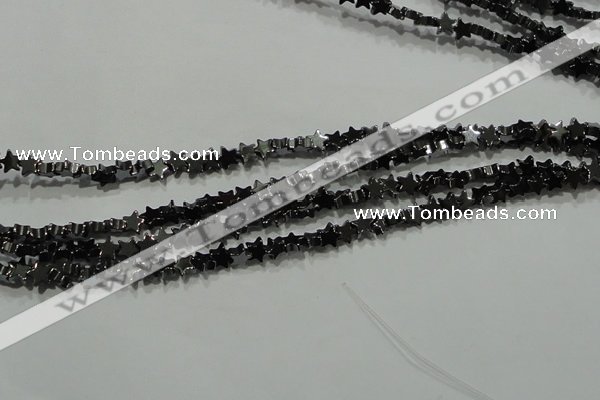 CHE292 15.5 inches 4mm star hematite beads wholesale