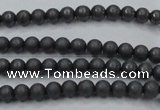 CHE401 15.5 inches 3mm round matte hematite beads wholesale