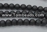 CHE402 15.5 inches 4mm round matte hematite beads wholesale