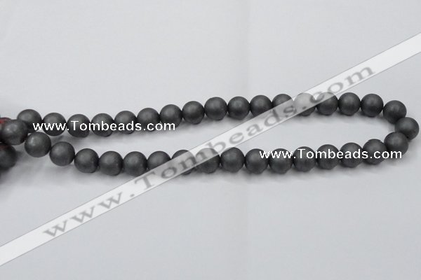 CHE405 15.5 inches 10mm round matte hematite beads wholesale