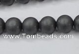 CHE406 15.5 inches 12mm round matte hematite beads wholesale