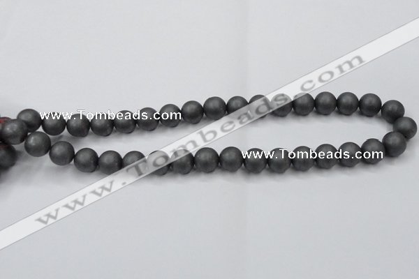 CHE406 15.5 inches 12mm round matte hematite beads wholesale