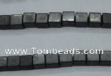 CHE416 15.5 inches 3*3mm cube matte hematite beads wholesale