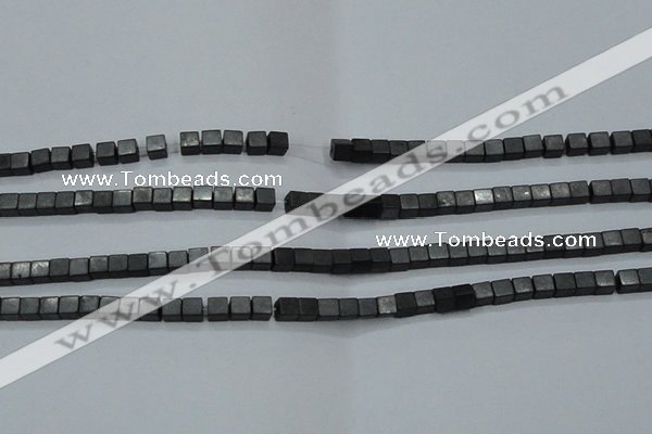 CHE416 15.5 inches 3*3mm cube matte hematite beads wholesale