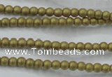 CHE419 15.5 inches 2mm round matte plated hematite beads wholesale