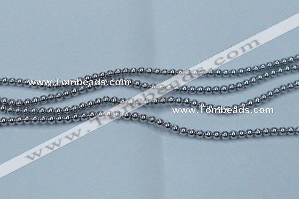 CHE423 15.5 inches 4mm round plated hematite beads wholesale