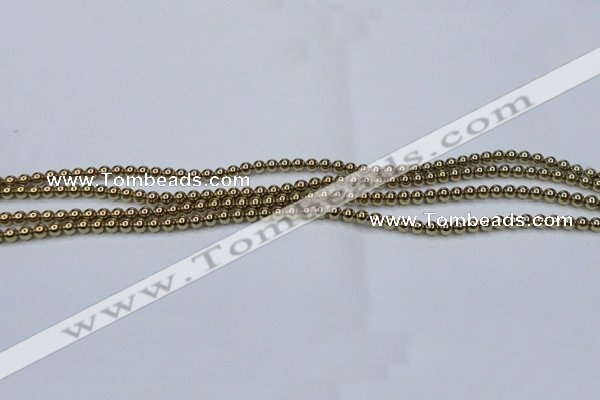 CHE430 15.5 inches 2mm round plated hematite beads wholesale