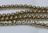 CHE431 15.5 inches 3mm round plated hematite beads wholesale