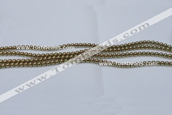 CHE431 15.5 inches 3mm round plated hematite beads wholesale
