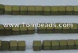 CHE443 15.5 inches 3*3mm cube matte plated hematite beads wholesale