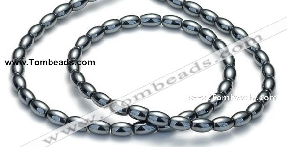 CHE50 15.5  inches 3*5mm rice shape hematite beads Wholesale