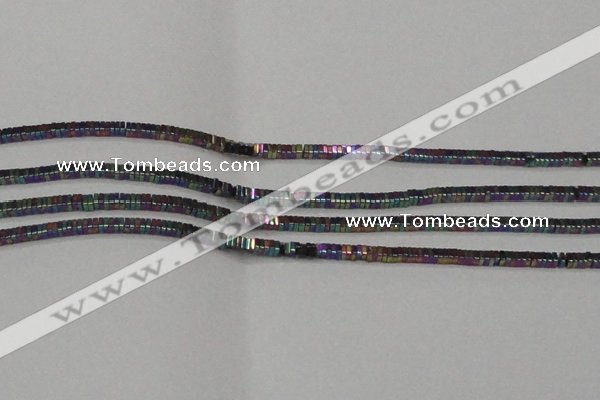 CHE562 15.5 inches 1*2*2mm square plated hematite beads wholesale