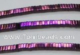 CHE563 15.5 inches 1*2*2mm square plated hematite beads wholesale