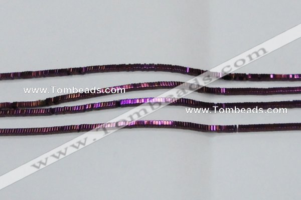 CHE563 15.5 inches 1*2*2mm square plated hematite beads wholesale